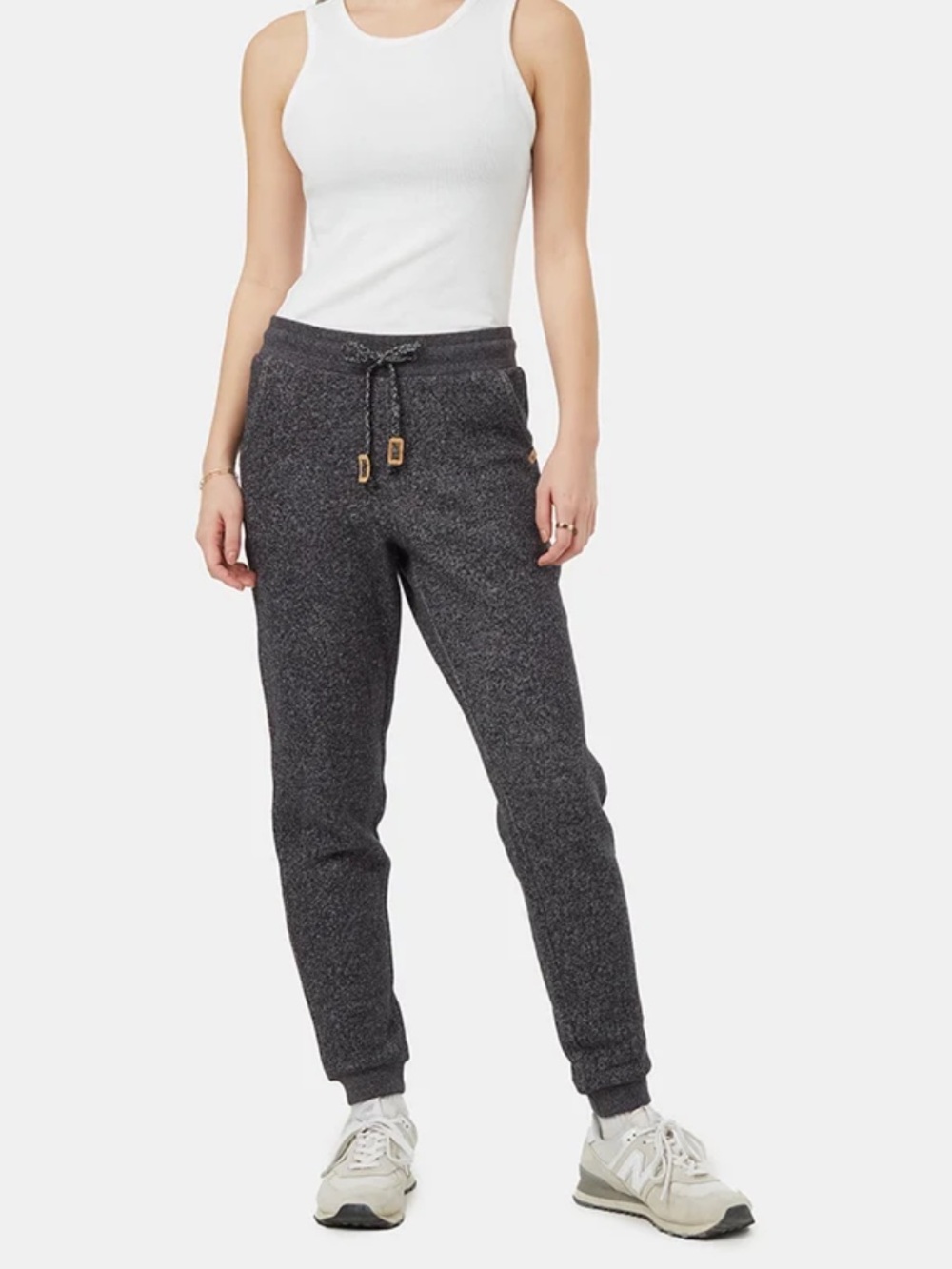 tentree Bamone sweatpants in Meteorite Black Marled